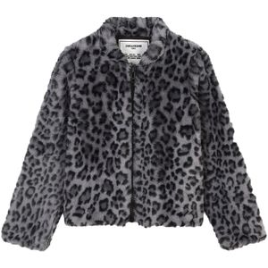 Zadig & Voltaire Jas - Kunstbont - Zwart/grijs m. Leopard - Zadig & Voltaire - 14 jaar (164) - Zomerjas