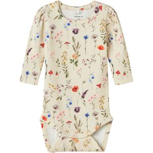 Name It - NbfLuxa - Romper L/S - Peyote Melange m. Bloemen