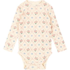 Konges Sløjd Romper l/s - Rib - Minnie - Fleur Decoratie m. Poin - Konges Sløjd - 74 - Romper L/S