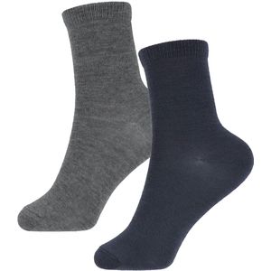 Name It Sokken - 2-pack - Wol/Katoen - NkmWak - Dark Grey Melan - Name It - 37/39 - Sokken