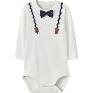 Name It Romper l/s - NbmRufus - Bright White m. Print - Name It - 74 - Romper L/S