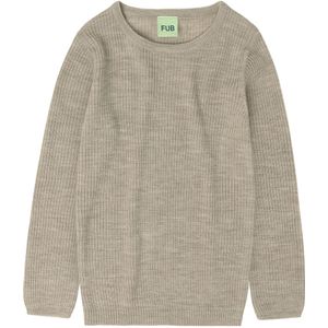 FUB Blouse - Rib - Gebreid - Wol - Havermoutmelange - FUB - 1 jaar (80) - Shirts