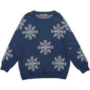 Hanevild Blouse - Gebreid - Vaandrig Blue/Sneeuwvlok - Hanevild - 1 jaar (80) - Shirts