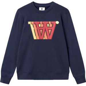 Wood Wood Sweatshirt - Strik applique - Navy - Wood Wood - S - Small - Sweatshirt