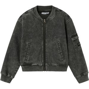 Name It Denim/Bomber Jack - NkfLuna - Dark Grey Denim - Name It - 8 jaar (128) - Spijkerjas