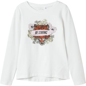 Name It Blouse - NkfVix - Bright White/Be Strong - Name It - 7-8 jaar (122-128) - Shirts