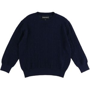 Emporio Armani Blouse - Acryl/Wol - Navy m. Logo's - Emporio Armani - 10 jaar (140) - Shirts