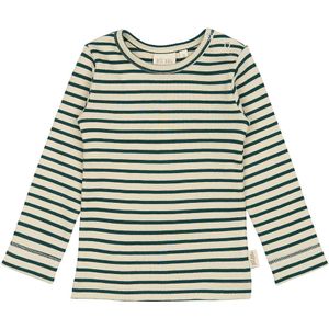 Petit Piao Blouse - Rib - Modaal - Dark Sea/Off White - Petit Piao - 1 jaar (80) - Shirts