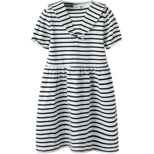 Name It Jurk - Rib - NmfKattie - Cloud Dancer/Sky Caprain - Name It - 2 jaar (92) - Jurk