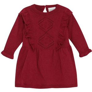 Minymo Jurk - Gebreid - Rio Rood - Minymo - 56 - Jurk