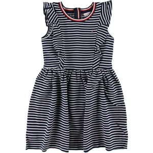 Tommy Hilfiger Jurk - Navy/Wit Gestreept m. Rushes - Tommy Hilfiger - 14 jaar (164) - Jurk