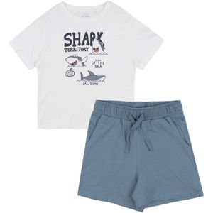 Name It Shorts Set - Shorts/T-Shirt - NmmVigor - Blue Mirage - Name It - 4 jaar (104) - Shorts