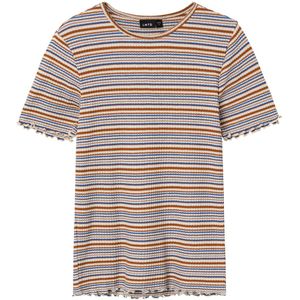 LMTD T-Shirt - Rib - NlfFilje Short Top - Eb Eend Vloei/MultiStr - LMTD - 11-12 jaar (146-152) - T-Shirt