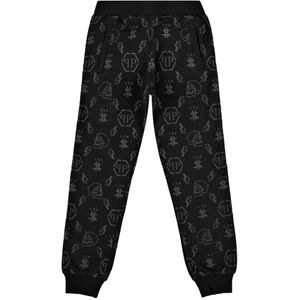 Philipp Plein Joggingbroek - Monogram - Zwart m. Print - Philipp Plein - 12 jaar (152) - Joggingbroek