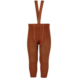 Condor Leggings m. Bretellen - Wol/Acryl - Terracotta - Condor - 3-6 mnd - Leggings - Wol