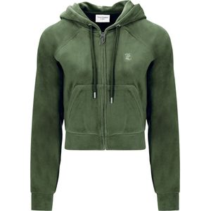 Juicy Couture Cardigan - Madison - Fluweel - Tijm - Juicy Couture - XXS - Xtra Xtra Small - Cardigan