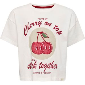 Kids Only T-Shirt - KogCharlotte Life - Cloud Danseres/Happy - Kids Only - 5-6 jaar (110-116) - T-Shirts