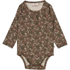Wheat Romper l/s - Liv - Dry Pijnboombloemen - Wheat - 68 - Romper L/S