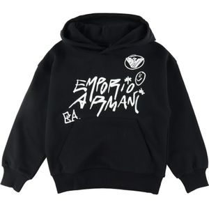 EA7 Hoodie - Zwart m. Wit - EA7 - 8 jaar (128) - Hoodie