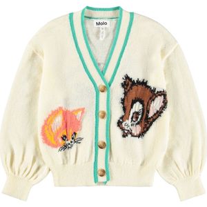 Molo Cardigan - Gebreid - Wol - Gaby - Botercrème - Molo - 7-8 jaar (122-128) - Cardigan