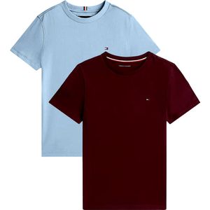 Tommy Hilfiger T-Shirt - 2-pack - Deep Rouge/Brisk Blue - Tommy Hilfiger - 4-5 jaar (104-110) - T-Shirts