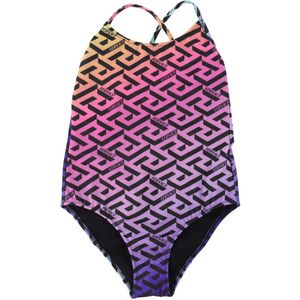 Versace Zwempak - Fuchsia m. Zwart - Versace - 8 jaar (128) - Badmode