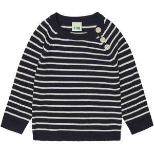 FUB Blouse - Gebreid - Wol - Dark Navy/Ecru - FUB - 68 - Shirts