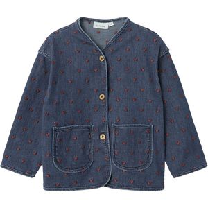 Lil Atelier Spijkerjas - NmfLiva - Dark Denim/Heart Borduren - Lil Atelier - 6 jaar (116) - Spijkerjas