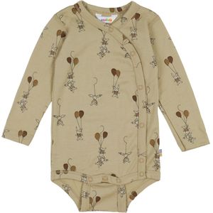 Joha Wikkelromper l/s - Wol - Beige m. Konijnen - Joha - 40 - Romper L/S