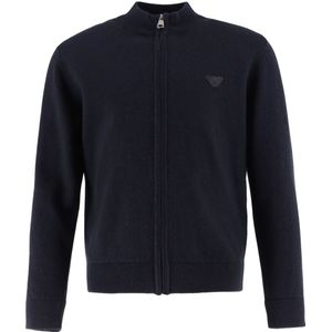 Emporio Armani Cardigan - Gebreid - Katoen/Wol - Blue Navy - Emporio Armani - 7 jaar (122) - Cardigan