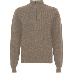 Grunt Blouse m. Rits - Gebreid - GrTone - Nature Melange - Grunt - 10 jaar (140) - Shirts