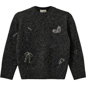 Sofie Schnoor Blouse - Gebreid - Minniksk - Zwart - Sofie Schnoor - 4 jaar (104) - Shirts