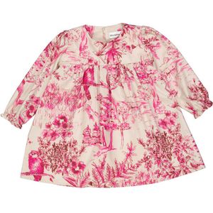 Christina Rohde Jurk - Beige m. Roze Print - Christina Rohde - 1 jaar (80) - Jurk