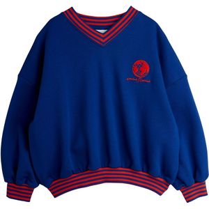 Mini Rodini Sweatshirt - Striped Aarde - Blauw - Mini Rodini - 4-5 jaar (104-110) - Sweatshirt