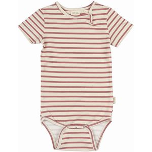 Petit Piao Romper s/s - Som - Verwelkt Rose/Off White - Petit Piao - 56 - Romper S/S