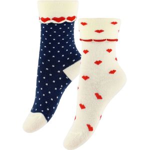 Flöss Sokken - 2-pack - Viola - Heart - Flöss - 19/21 - Sokken