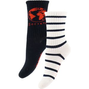 Mini Rodini Sokken - 2-pack - Maatschappij - Blauw - Mini Rodini - 20/23 - Sokken