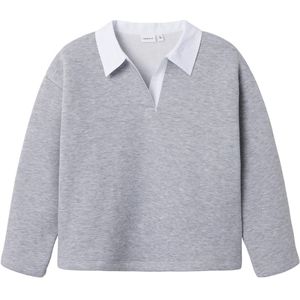 Name It Poloshirt - NkfBetsy - Grijs Gevlekt - Name It - 6 jaar (116) - Shirts
