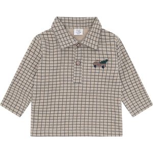 Hust and Claire Sweatshirt - HCSofus - Biscuit m. Ruiten - Hust and Claire - 68 - Sweatshirt