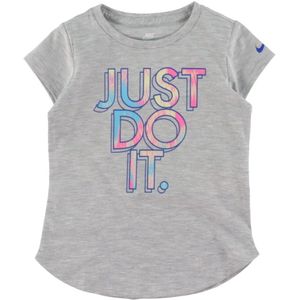 Nike T-Shirt - Grijs Gevlekt m. Print - Nike - 6 jaar (116) - T-Shirts