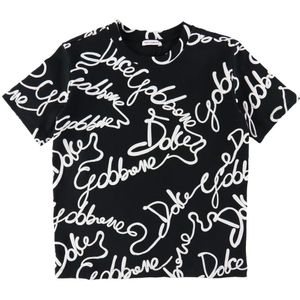 Dolce & Gabbana T-Shirt - DNA - Zwart/Wit - Dolce & Gabbana - 10 jaar (140) - T-Shirts