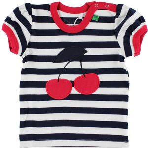 Freds World T-Shirt - Navy/Wit Gestreept m. Kers - Freds World - 62 - T-Shirts