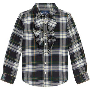Polo Ralph Lauren Overhemd - Crème/Groen Geruit m. Ruches - Polo Ralph Lauren - 3 jaar (98) - Overhemd