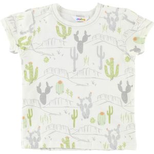 Joha T-Shirt - Bamboe - Creme m. Cactusprint - Joha - 60 - T-Shirts