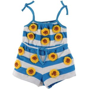 Stella McCartney Kids Zomerromper - Blauw/Wit Gestreept m. Bloem - Stella McCartney Kids - 5 jaar (110) - Zomerromper