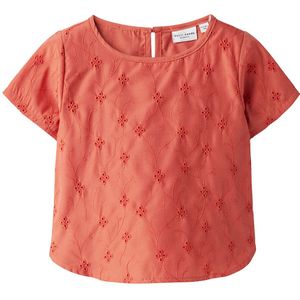 Name It T-Shirt - NmfVioleta - Gekruid Coral m. Borduurwerk Angl - Name It - 6 jaar (116) - T-Shirts