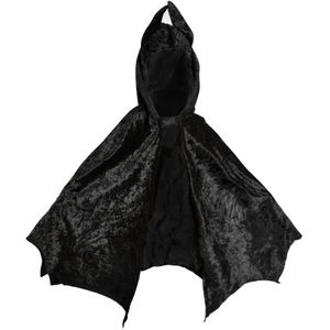 Den Goda Fen - Batman Kaap - Zwart - Fluweel - Gewatteerde Cape met Capuchon
