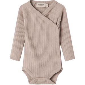 MarMar Wikkelromper l/s - Pointelle - Belito - Soft Beige - MarMar - 50 - Romper L/S