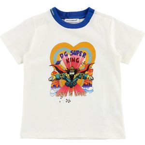 Dolce & Gabbana T-Shirt - Superhero - Wit m. Koning - Dolce & Gabbana - 12-18 mnd - T-Shirts