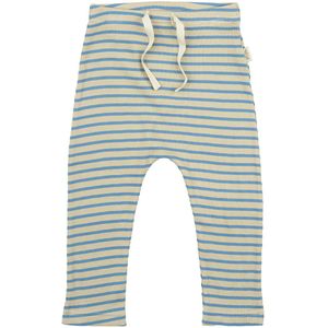 Petit Piao Broek - Rib - Modaal Stripe - Allure Blue/Dark Uit Wh - Petit Piao - 56 - Broeken - Katoen